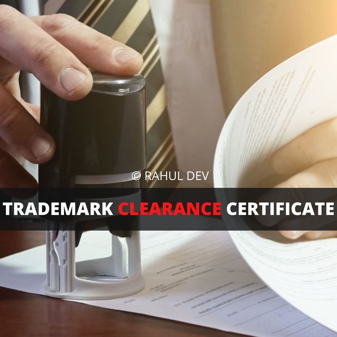 Trademark clearance certificate